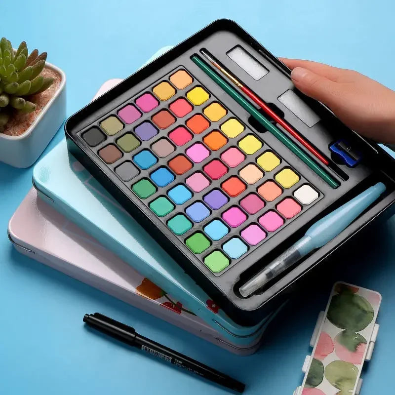 48-Color Watercolor Paint Set – Complete Art Kit