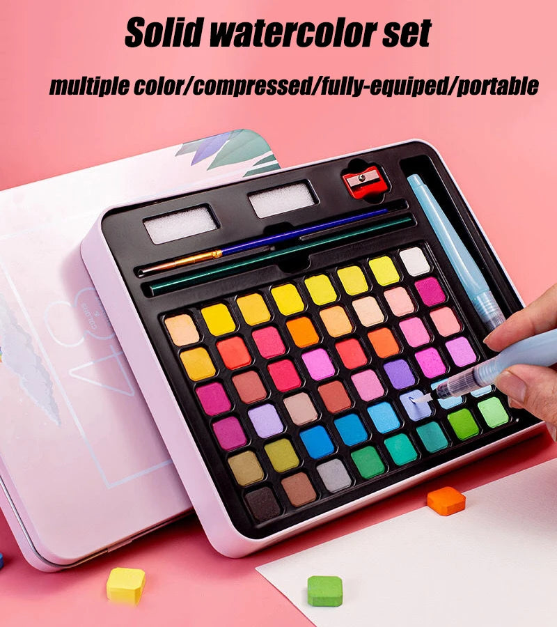 48-Color Watercolor Paint Set – Complete Art Kit