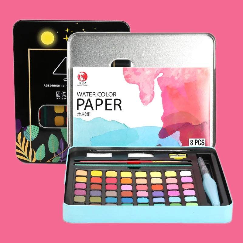 48-Color Watercolor Paint Set – Complete Art Kit