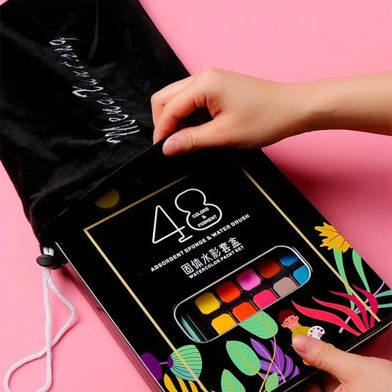 48-Color Watercolor Paint Set – Complete Art Kit