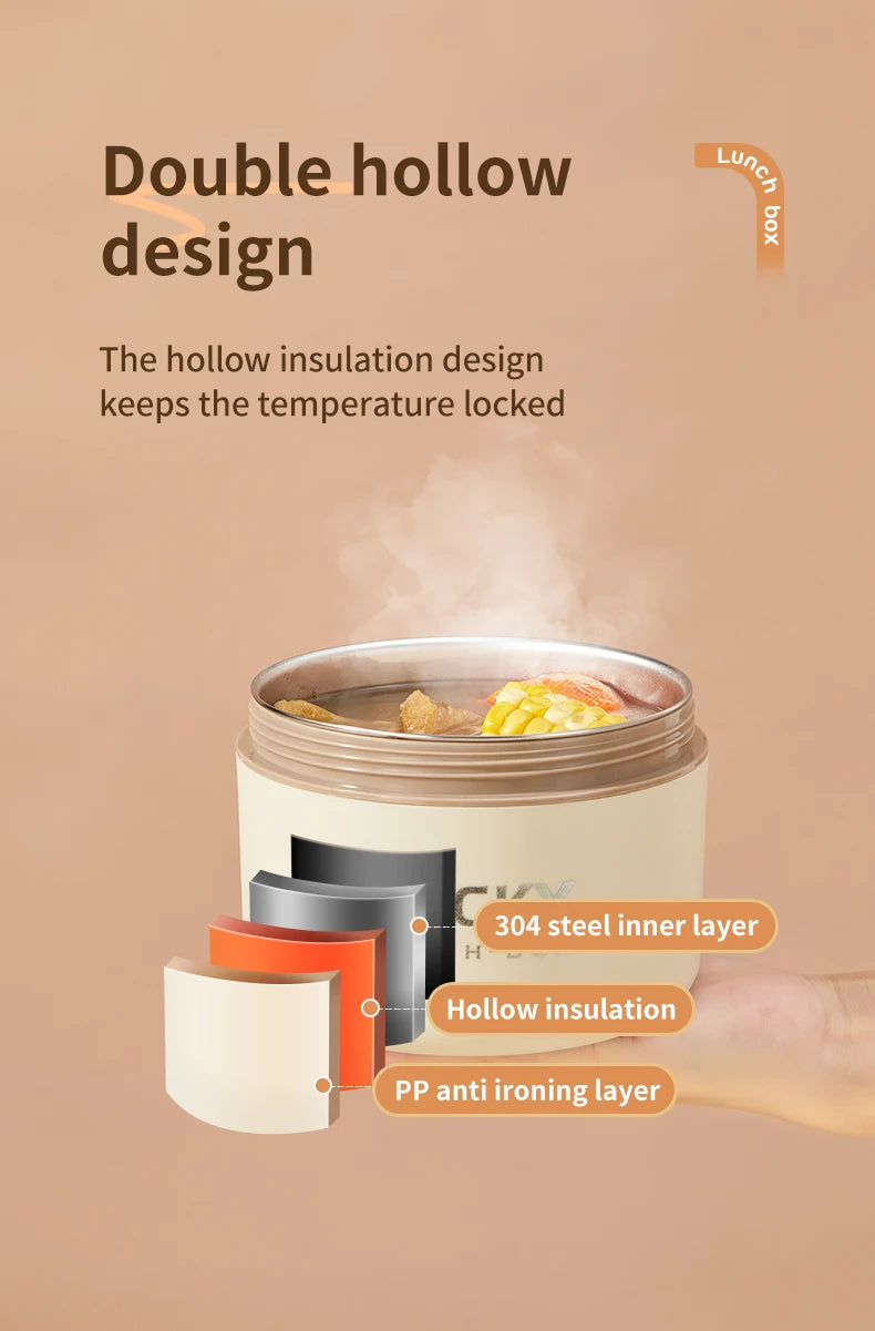 Stainless Steel Cartoon Food Container – Leakproof & Insulated