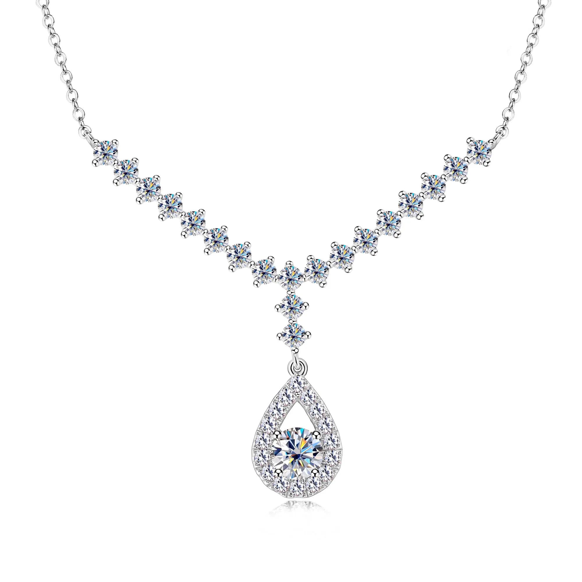 3.38CT Moissanite 925 Sterling Silver Necklace