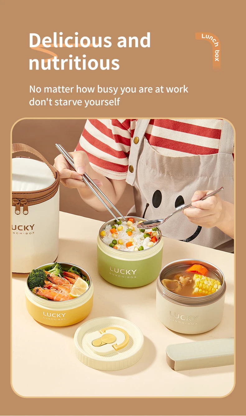 Stainless Steel Cartoon Food Container – Leakproof & Insulated