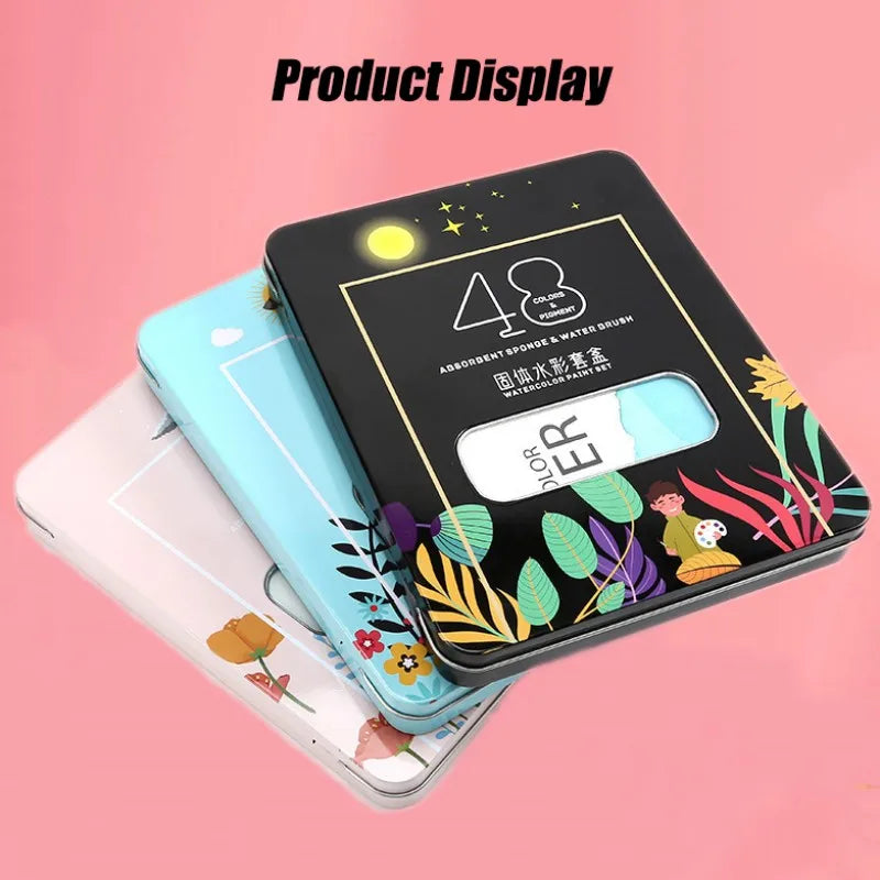 48-Color Watercolor Paint Set – Complete Art Kit