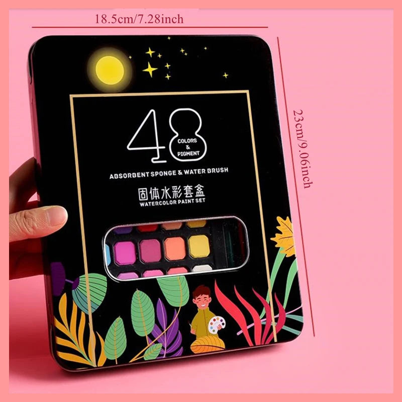 48-Color Watercolor Paint Set – Complete Art Kit