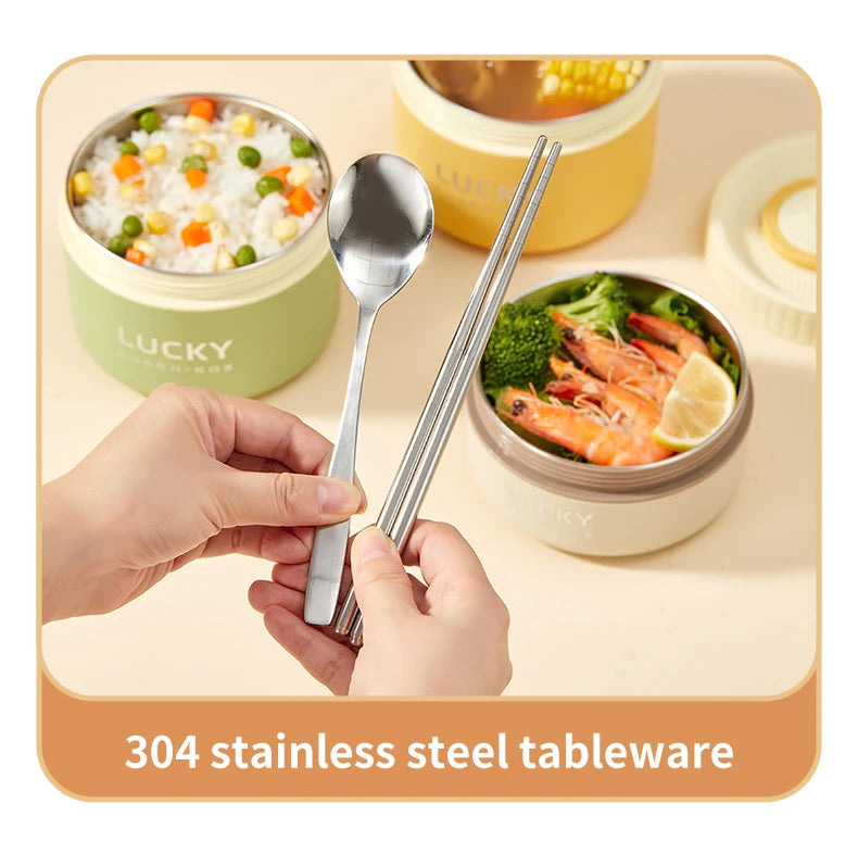 Stainless Steel Cartoon Food Container – Leakproof & Insulated