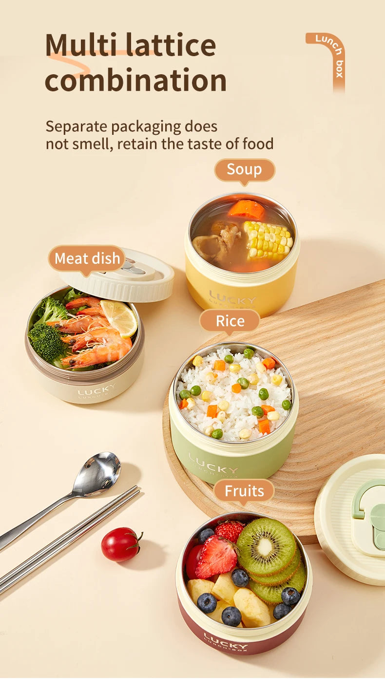 Stainless Steel Cartoon Food Container – Leakproof & Insulated