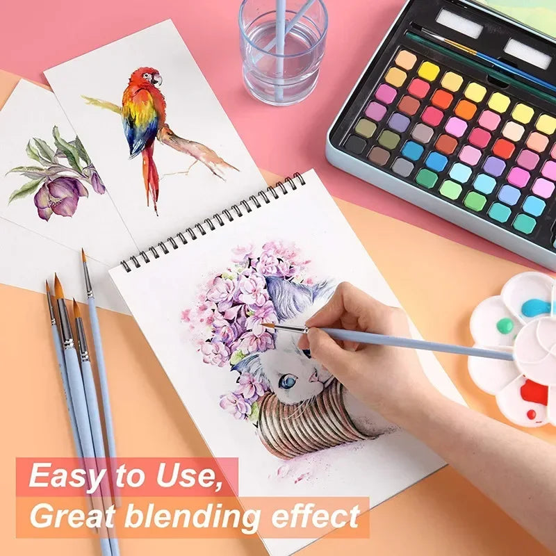 48-Color Watercolor Paint Set – Complete Art Kit