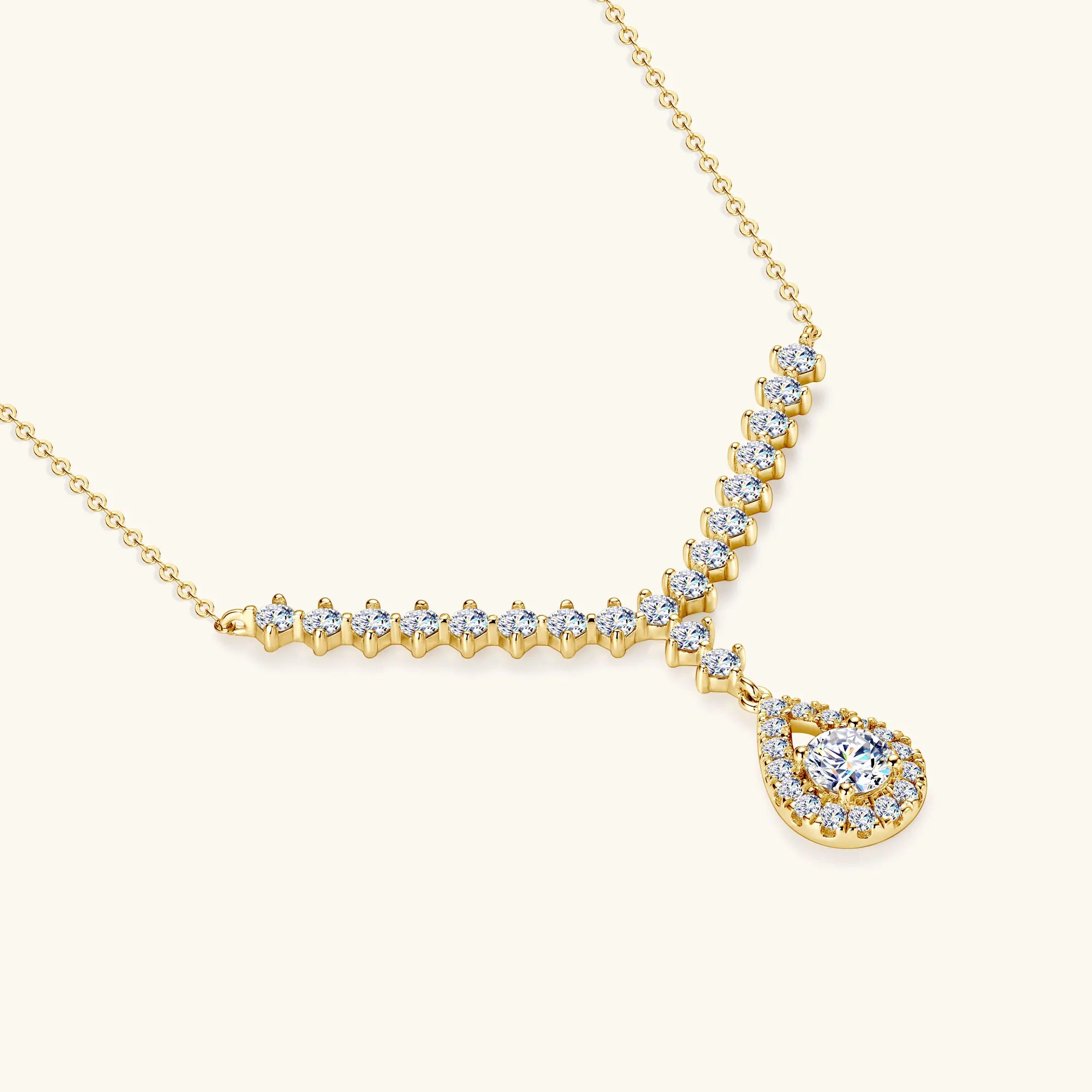 3.38CT Moissanite 925 Sterling Silver Necklace