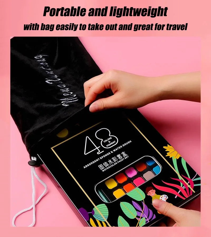 48-Color Watercolor Paint Set – Complete Art Kit