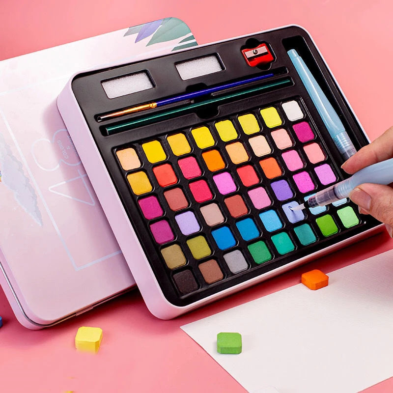48-Color Watercolor Paint Set – Complete Art Kit