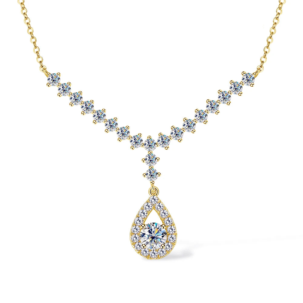 3.38CT Moissanite 925 Sterling Silver Necklace